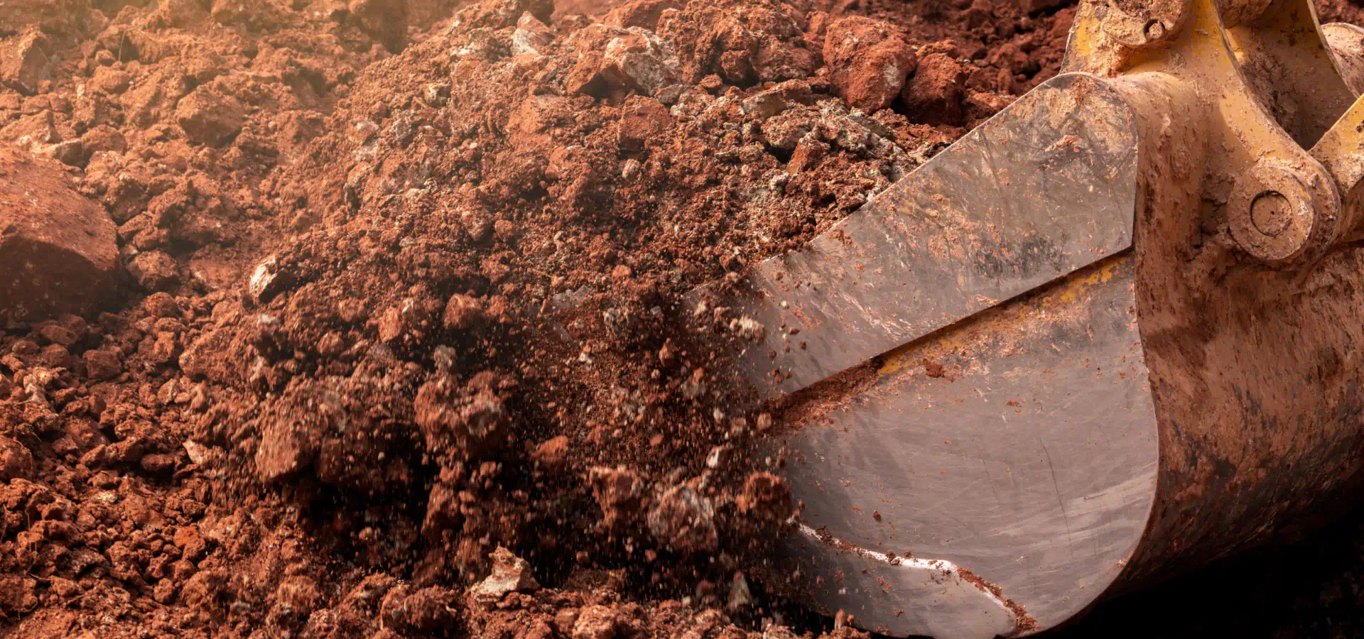 closeup of excavator claw